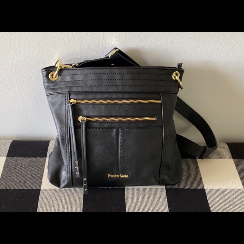 Black leather bag